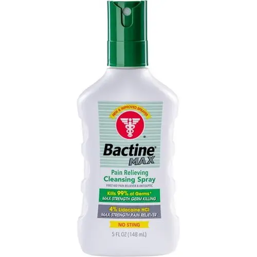 Bottle of Bactine Max pain relieving cleansing spray